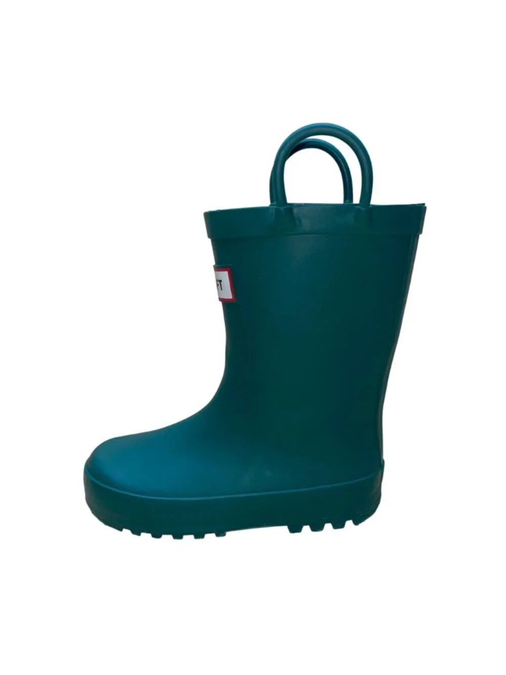Mysoft Kids Teal Rubber With Handles Waterproof Rain Boots Size 9